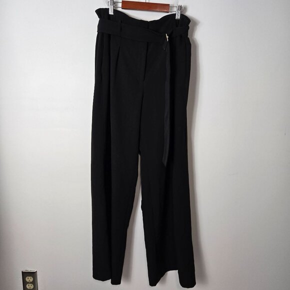 White House Black Market Size 14 Belted Luna Wide Leg Trouser Pants - Picture 1 of 12